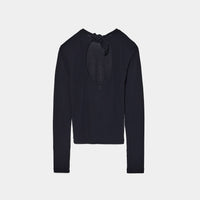 Twisted Cotton Back Tied Long sleeve T-shirt