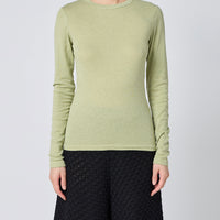 Cotton/Silk Basic Long Sleeve T-shirt