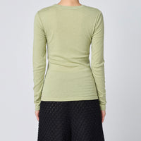 Cotton/Silk Basic Long Sleeve T-shirt