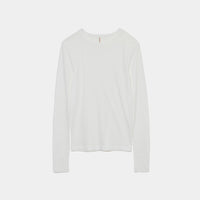 Cotton/Silk Basic Long Sleeve T-shirt