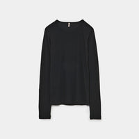 Twisted Cotton Back Layered Long Sleeve T-shirt