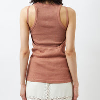 Cotton/Silk Ribbed Open Back Camisole