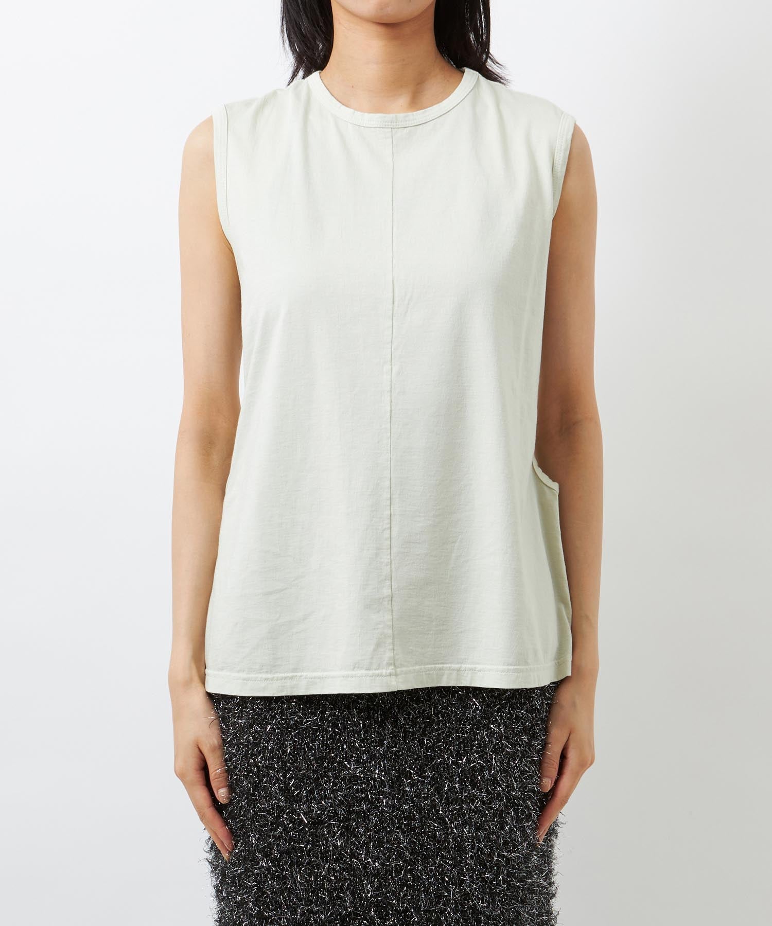 babaco タンクトップ Namu Shop - Babaco Twisted Cotton Loose Tank Top - Black
