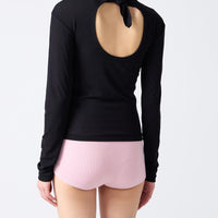 Wool Jersey Open Back Pullover