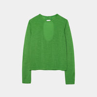 Wool Jersey Open Back Pullover