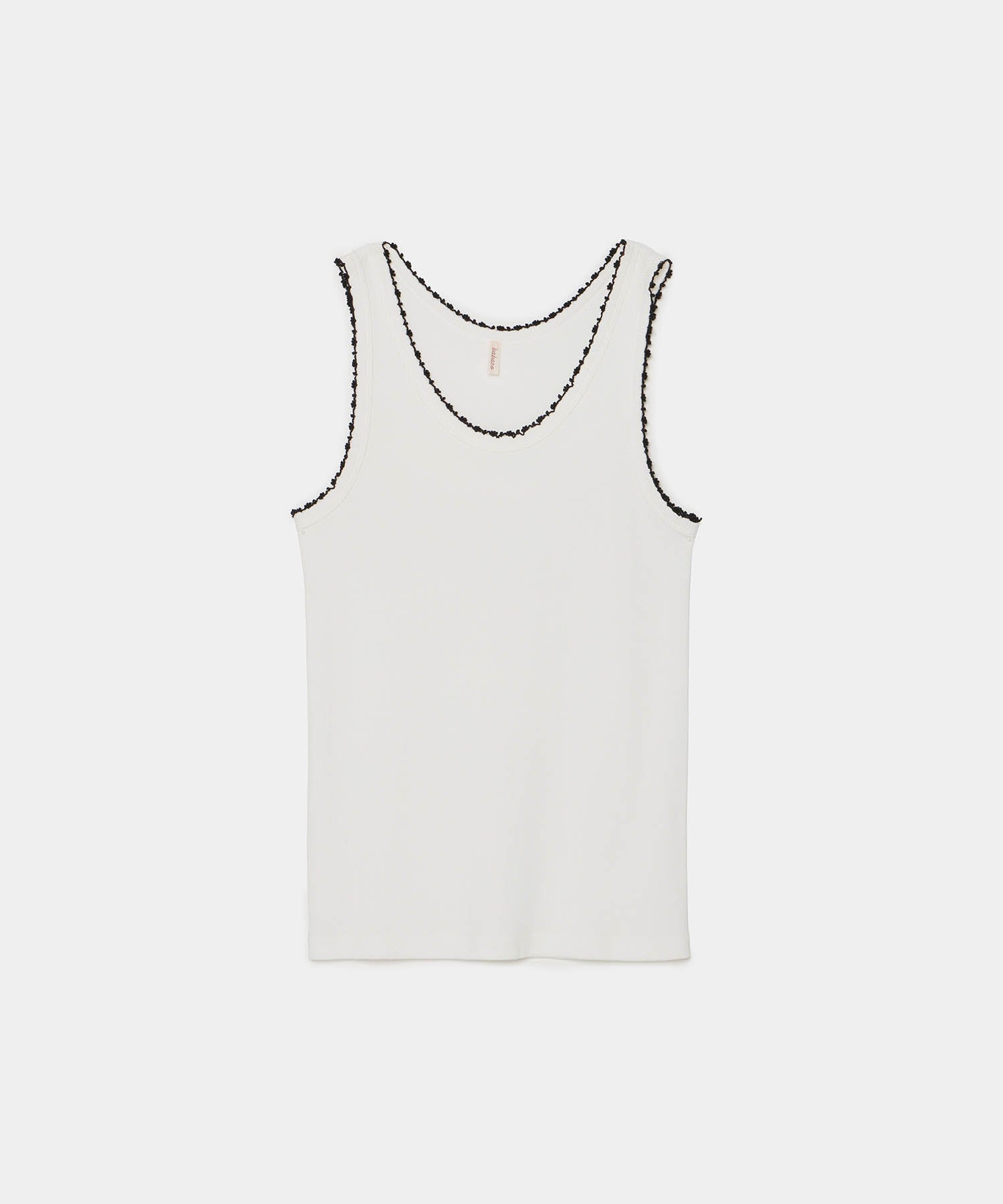 Cotton/Silk Ribbed Basic Tank Top w/Emb.｜babaco(ババコ)公式通販