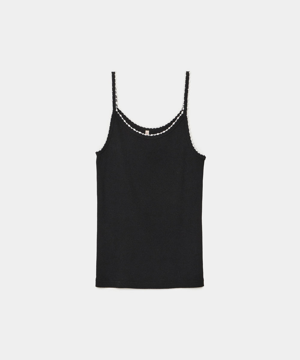Cotton/Silk Ribbed Camisole w/Emb.｜babaco(ババコ)公式通販