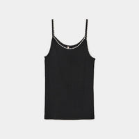 Cotton/Silk Ribbed Camisole w/Emb.