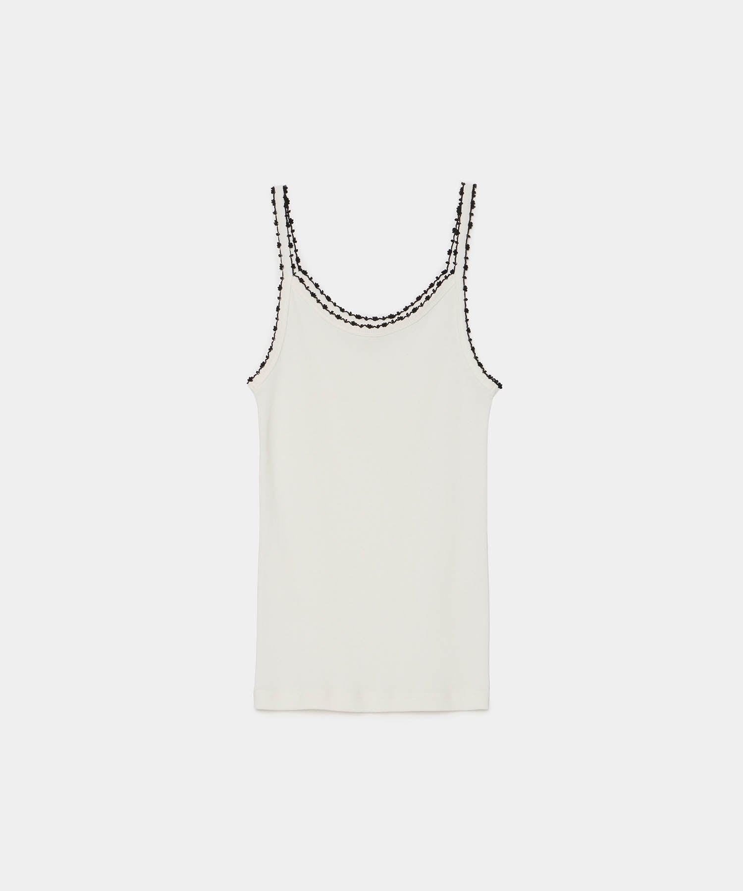 Cotton/Silk Ribbed Camisole w/Emb.｜babaco(ババコ)公式通販 