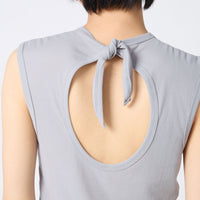 Twisted Cotton Back Tied Sleeveless Top