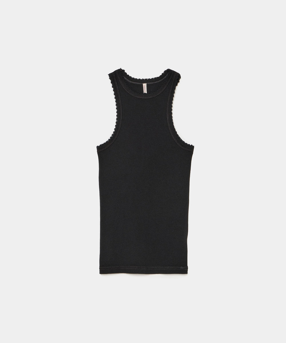 新品【babaco/ババコ】タンクトップ ブラック roku baserange Cotton/Silk Ribbed Tank Top w/Emb.｜babaco(ババコ)公式通販