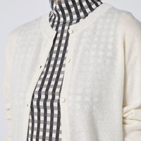 Gingham Check Print High Neck Sleeveless Top