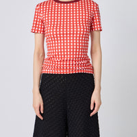 Gingham Check Print T-shirts