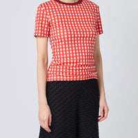 Gingham Check Print T-shirts