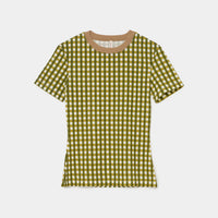 Gingham Check Print T-shirts