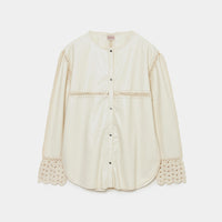 Faux Leather/Crochet Shirt