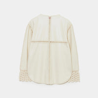 Faux Leather/Crochet Shirt