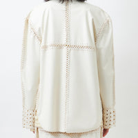 Faux Leather/Crochet Shirt