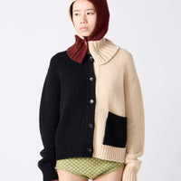 Bicolor Cashmere/Silk Balaclava