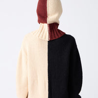 Bicolor Cashmere/Silk Balaclava