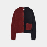 Bicolor Cashmere/Silk Cardigan
