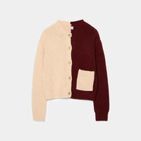 Bicolor Cashmere/Silk Cardigan
