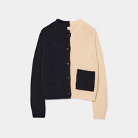 Bicolor Cashmere/Silk Cardigan