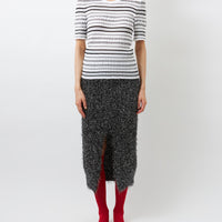 Stripe Rib Half Sleeve Top