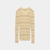 Stripe Rib Long Sleeve Top