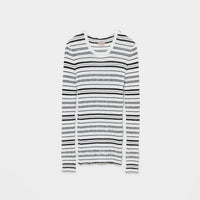 Stripe Rib Long Sleeve Top