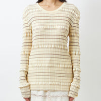 Stripe Rib Long Sleeve Top