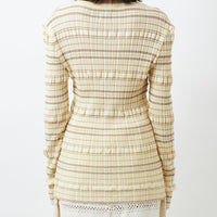 Stripe Rib Long Sleeve Top