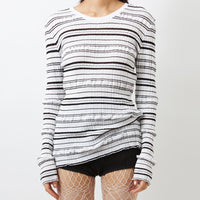 Stripe Rib Long Sleeve Top
