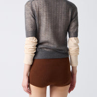 Fine Mohair Silk Half Sleeve Pullover