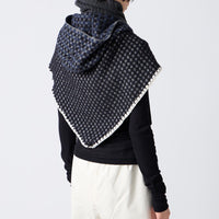 Check Pattern Scarf w/Hood