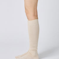 Silk Wide Ribbed Knee High Socks