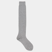 Silk Wide Ribbed Knee High Socks