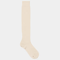 Silk Wide Ribbed Knee High Socks