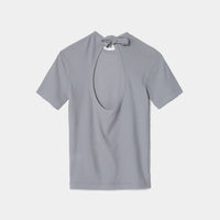 Twisted Cotton Back Tied T-shirt