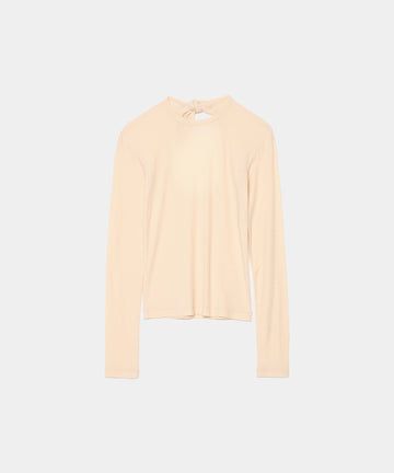 Twisted Cotton Back Tied Long sleeve T-shirt