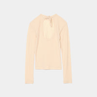 Twisted Cotton Back Tied Long sleeve T-shirt