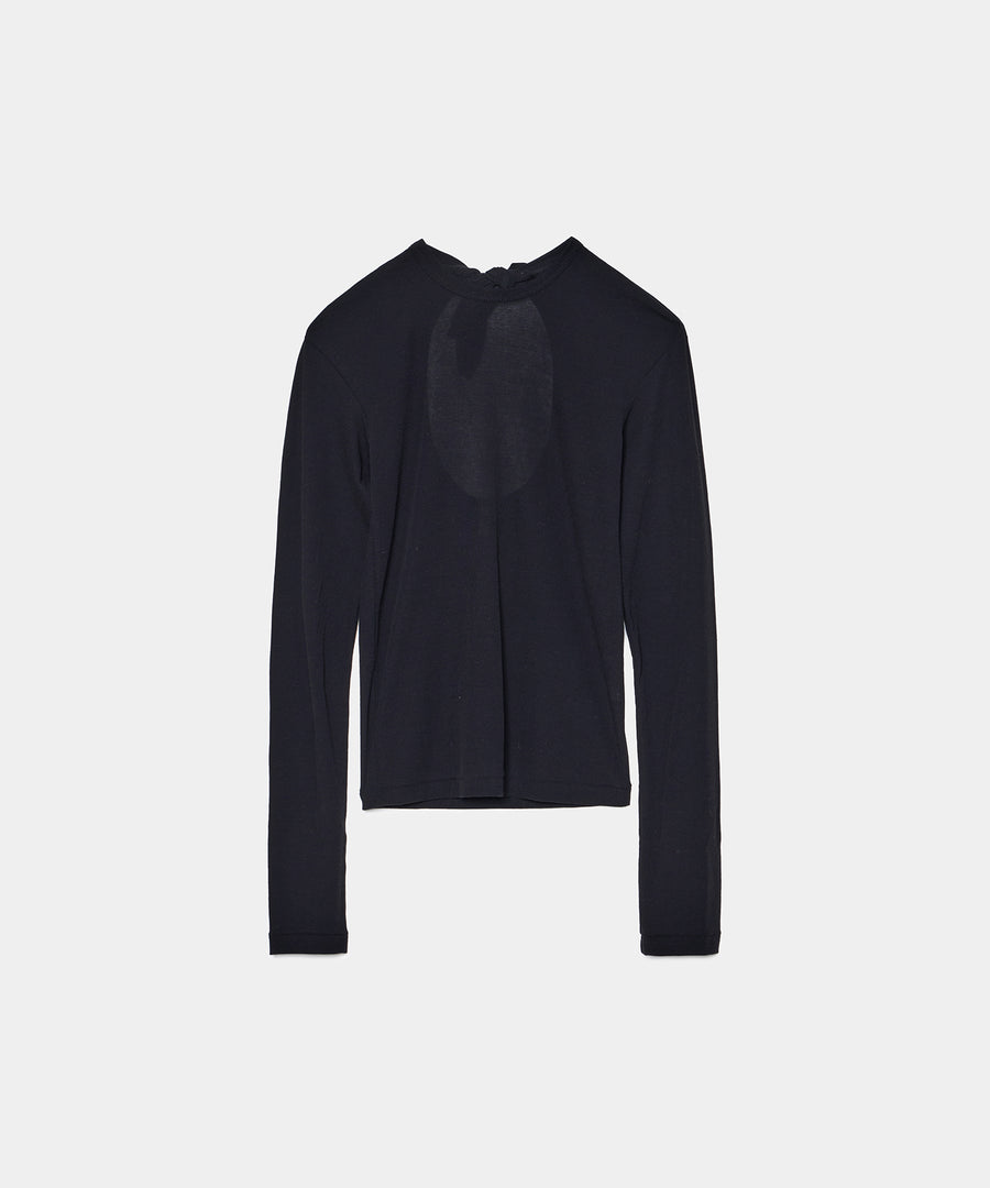 Twisted Cotton Back Tied Long sleeve T-shirt