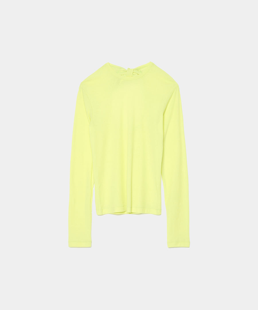 Twisted Cotton Back Tied Long sleeve T-shirt