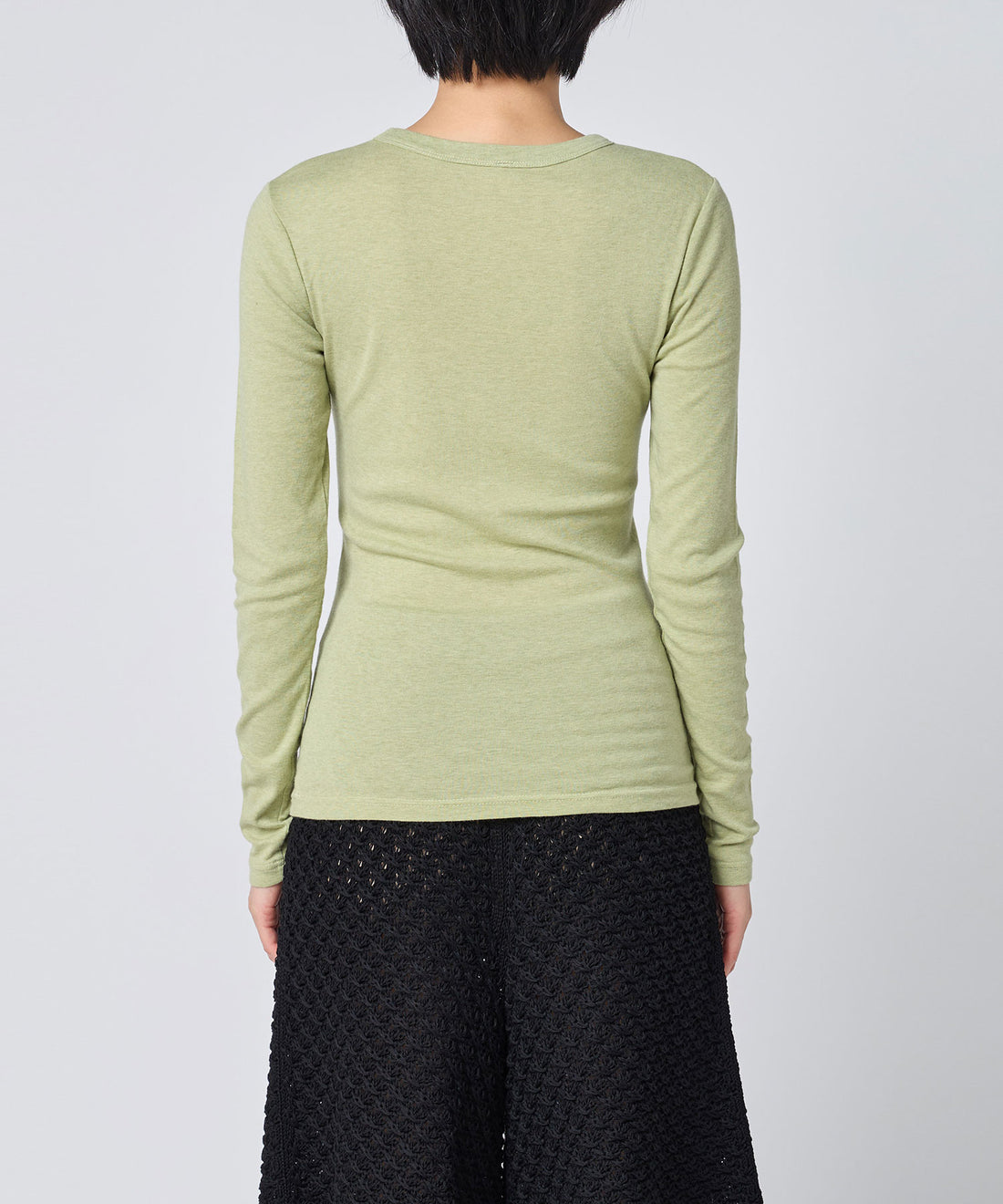 Cotton/Silk Basic Long Sleeve T-shirt