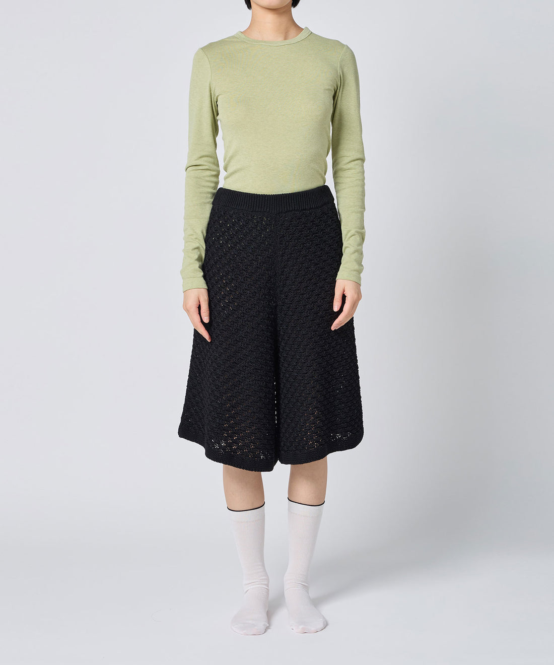Cotton/Silk Basic Long Sleeve T-shirt