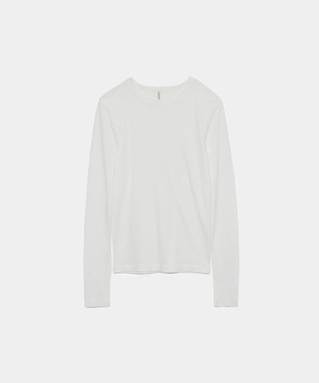 Cotton/Silk Basic Long Sleeve T-shirt