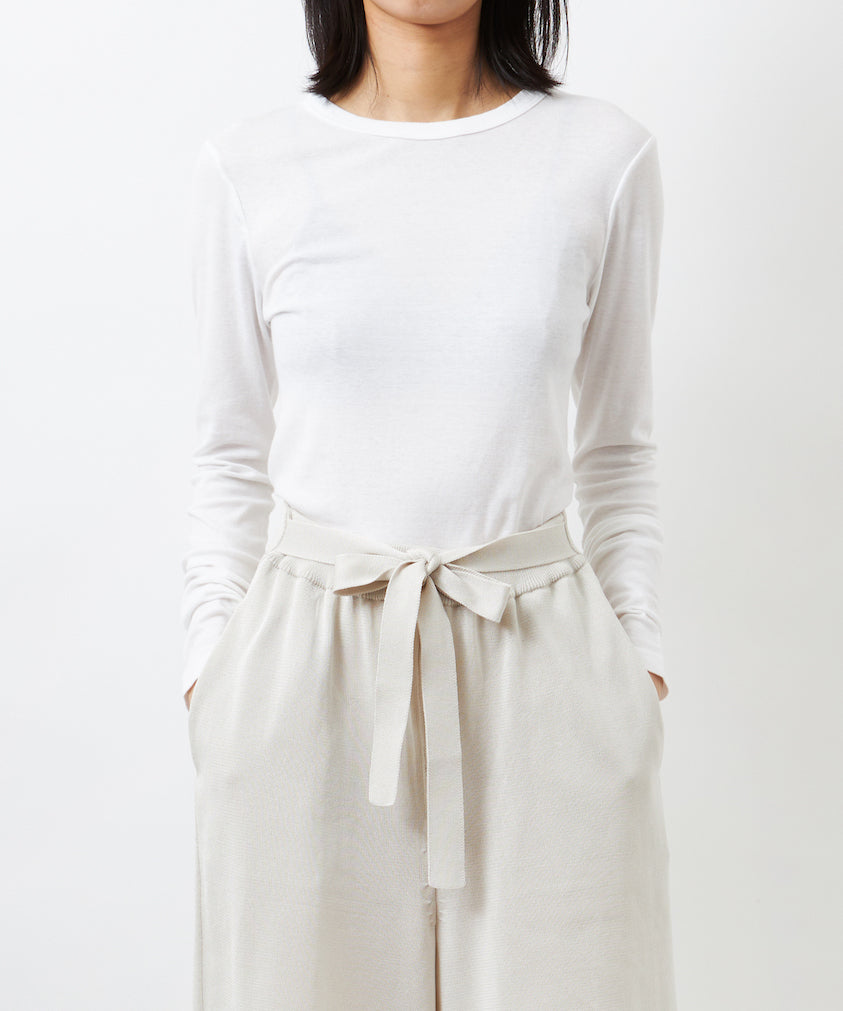 Cotton/Silk Basic Long Sleeve T-shirt