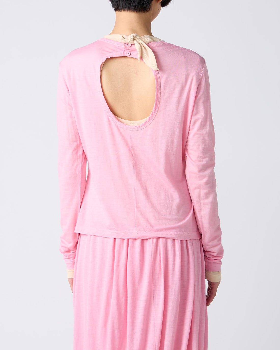 Wool Jersey Open Back Pullover