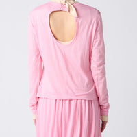 Wool Jersey Open Back Pullover