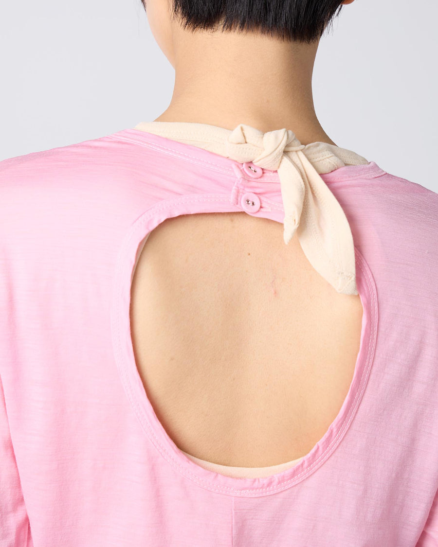 Wool Jersey Open Back Pullover